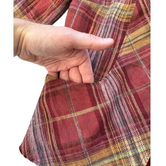 Burning Torch Plaid Boho Jacket, Cotton/Wool/Silk, Women's Size SMALL - Picture 5 of 14
